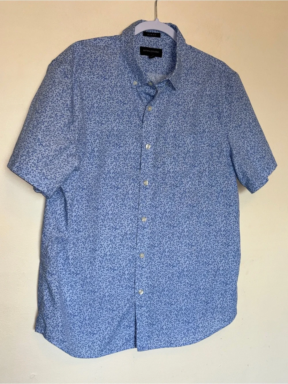 Banana Republic Floral Slim Fit Button Shirt Men’s Sz L Cotton Poplin Preppy
